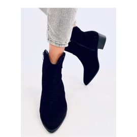 Dámské semišové kovbojské boty Poirot Black - Inello černý 2