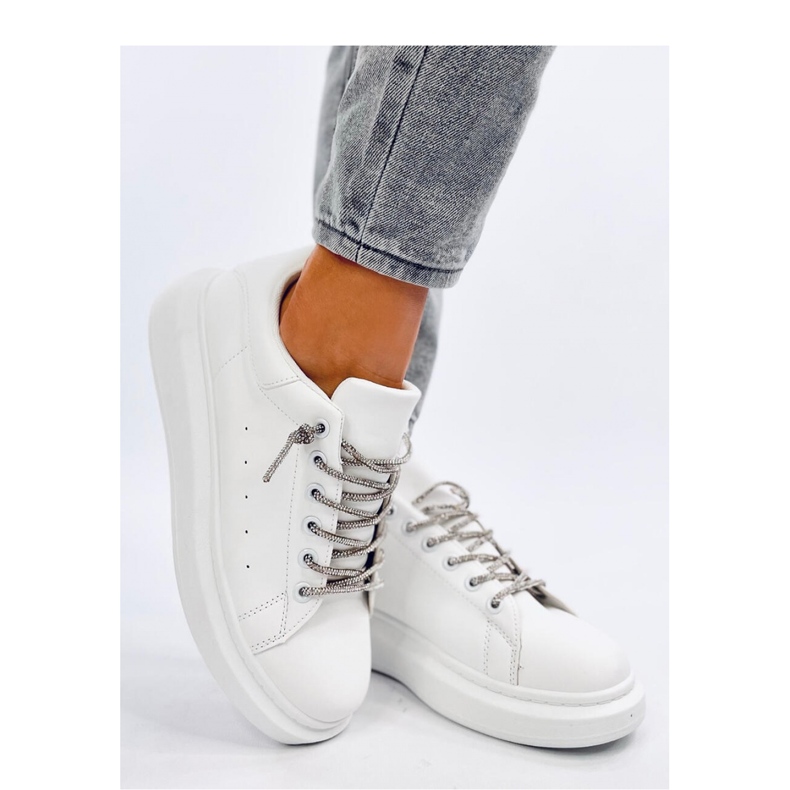 Tenisky s křišťálovými tkaničkami Řada WHITE/SILVER - Inello bílý 1 Tenisky s křišťálovými tkaničkami Řada WHITE/SILVER - Inello bílý 1