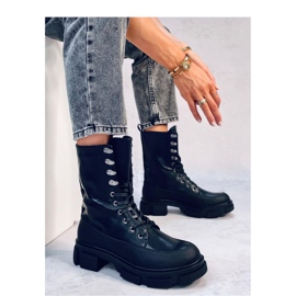 Dart Black bovver kozačky na šněrování - Inello černá 2