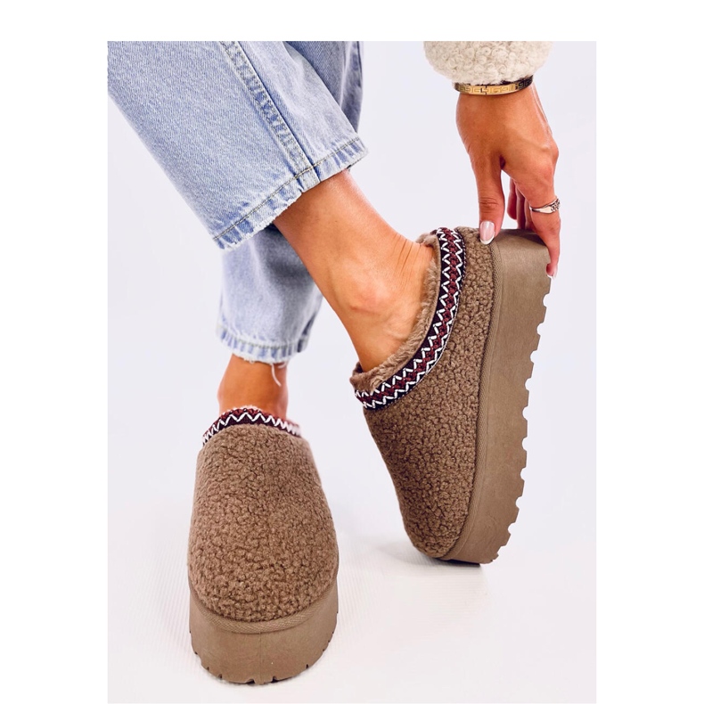 Krátké sněhule Lamb Khaki s ovčí kůží - Inello hnědý 1