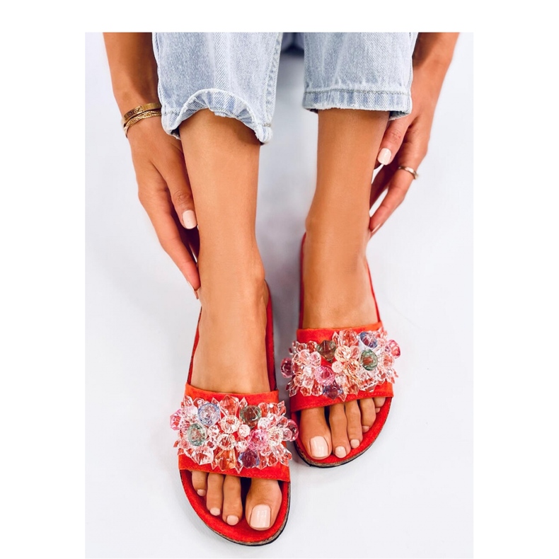 Sandálové korkové žabky s kamínky Maliv Orange - Inello oranžový 1