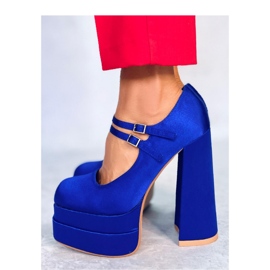 Prandi Blue saténové lodičky na platformě - Inello modrý 2