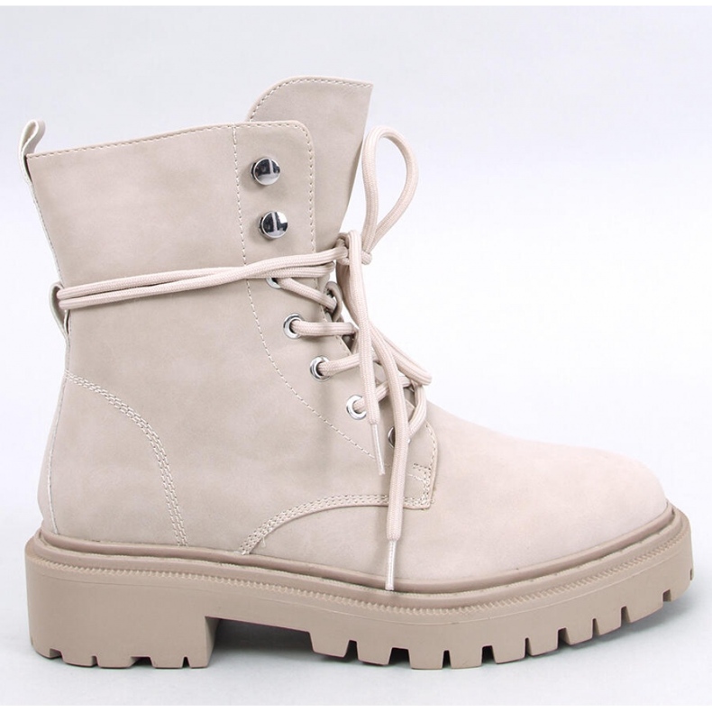 Šněrovací kotníkové boty Simmo Béžové s chráničem - Inello béžový 1