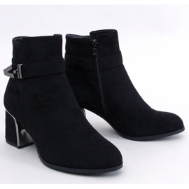 Elegantní kotníkové boty na vysokém podpatku Khalia Black - Inello černý 1