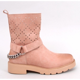 Prolamované kotníkové boty Issey Khaki - Inello béžový 1