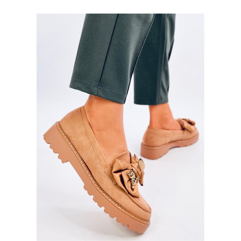 Mokasíny Pennsy Camel s ozdobným medvídkem - Inello hnědý 1