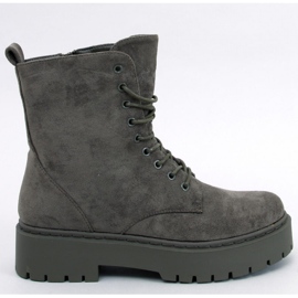 Burse Green šněrovací kotníkové boty na platformě - Inello zelená 1