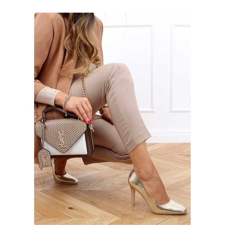 Dámské zlaté vysoké podpatky LE081P L.GOLD - Inello žlutá 1