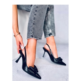 Deluna Black lodičky s otevřeným podpatkem - Inello černá 2