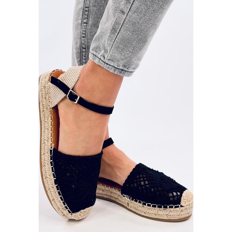Prolamované espadrilkové sandály Premat Black - Inello černý 1