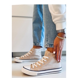 Vysoké plátěné tenisky Jude Khaki - Inello béžový 1