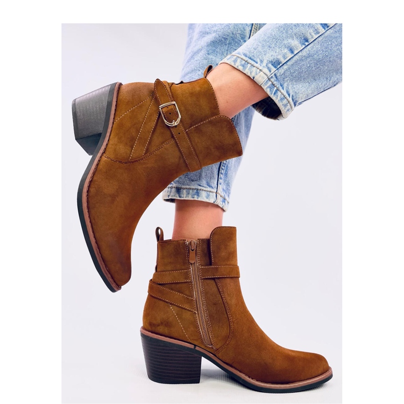 Kovbojské boty na nízkém podpatku Cunnig Camel - Inello hnědý 2