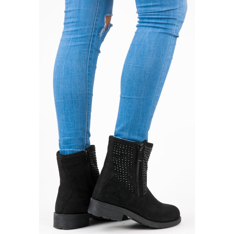 Abloom Podzimní semišové boty černá 1