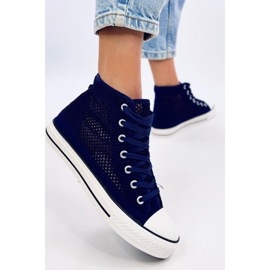 Prolamované vysoké tenisky Mousse Navy - Inello 1