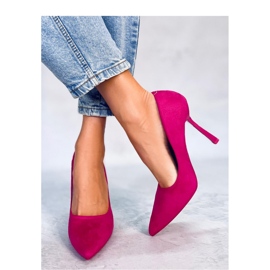 Dámské semišové vysoké podpatky Camerin Fuchsia - Inello růžový 1