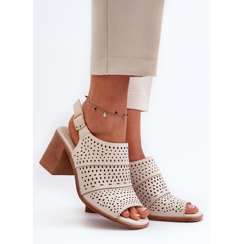 Step in style Sandály Model Sergio Leone SK565 Světle béžová - Krok ve stylu béžový 1