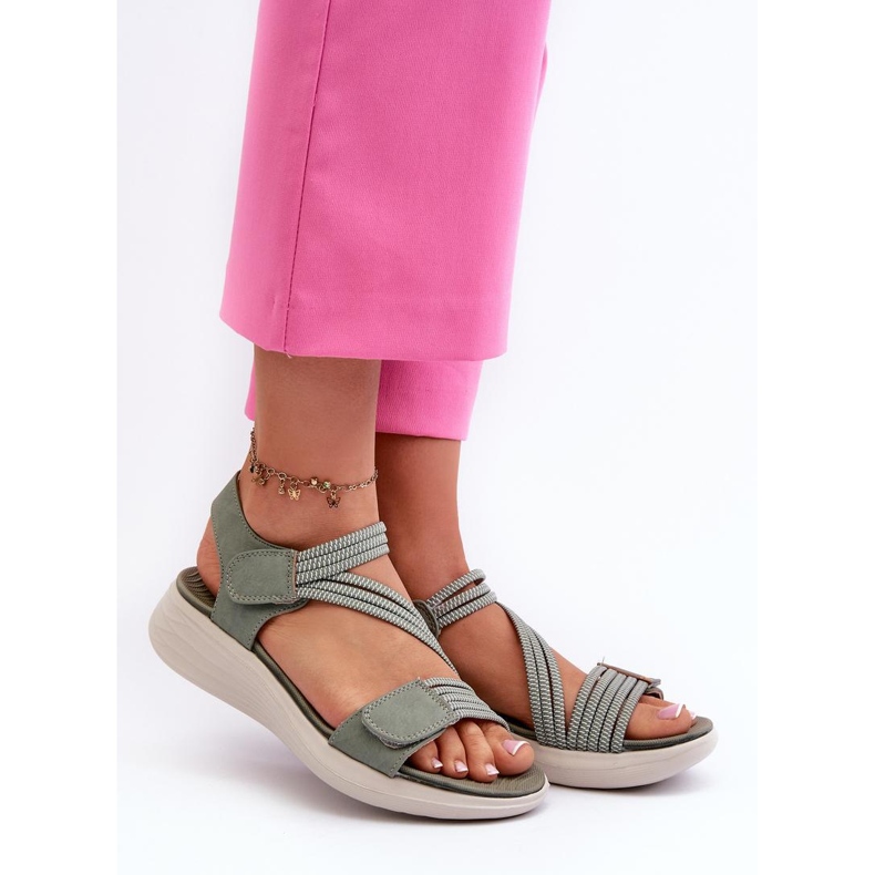 Step in style Sandály Model Eladora 24SD06-7056 Zelená - Krok ve velkém stylu zelený 1
