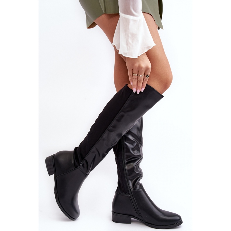 Step in style Model S.Barski HY27098A Černé kožené boty - Krok ve stylu černá 1