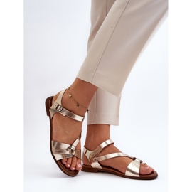 Step in style Sandály Model Zazoo 40182 Gold - Krok ve velkém stylu žlutá 1 Step in style Sandály Model Zazoo 40182 Gold - Krok ve velkém stylu žlutá 1