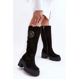 Step in style Boty Model Lewski 3367 Black Suede - Krok ve velkém stylu černý 2
