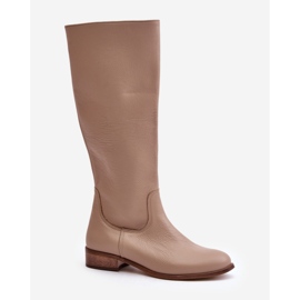 Step in style Kozačky Model Lewski 3616 Béžová kůže - Krok ve stylu béžový 2
