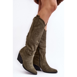 Step in style Boty Model Sloana WZ688-12 Green Suede - Krok ve velkém stylu zelená 1