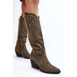 Step in style Boty Model Sloana WZ688-12 Green Suede - Krok ve velkém stylu zelená 3