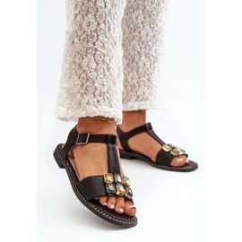 Dámské sandály se zdobením S.Barski Black černá 1