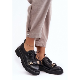 S.Barski Dámské černé boty na platformě černý 1