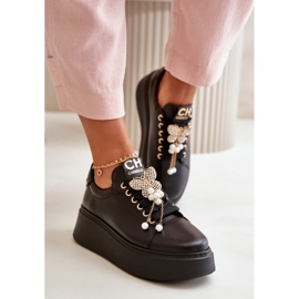 CheBello Sportovní boty na platformě se zdobením, černé černá 1