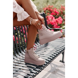 Vinceza Béžové dámské tenisky na platformě béžový 1