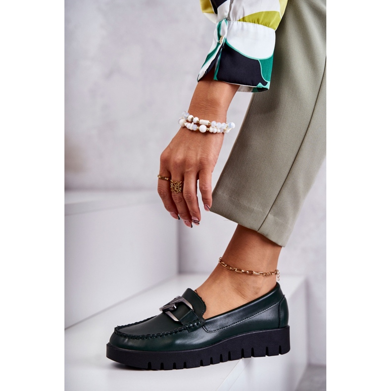 Dámské boty na zelené platformě zelený 1