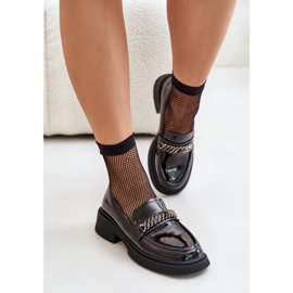 S.Barski Elegantní dámské černé mokasíny černý 1