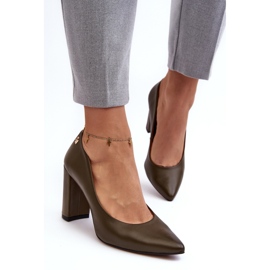 Elegantní dámské lodičky Laura Messi Dark Green zelený 1