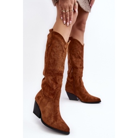 Step in style Kozačky Model Sloana WZ688-12 Camel Suede - Krok ve velkém stylu hnědý 1