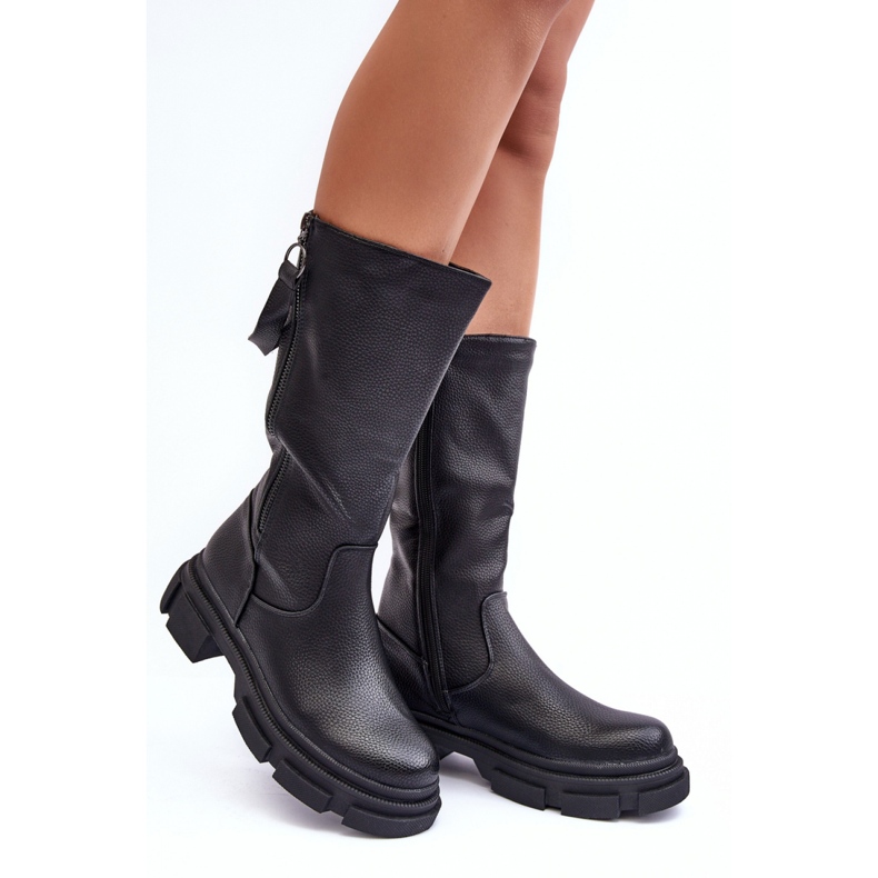 Step in style Boty Model Lizames YK032P Black - Krok ve velkém stylu černý 1