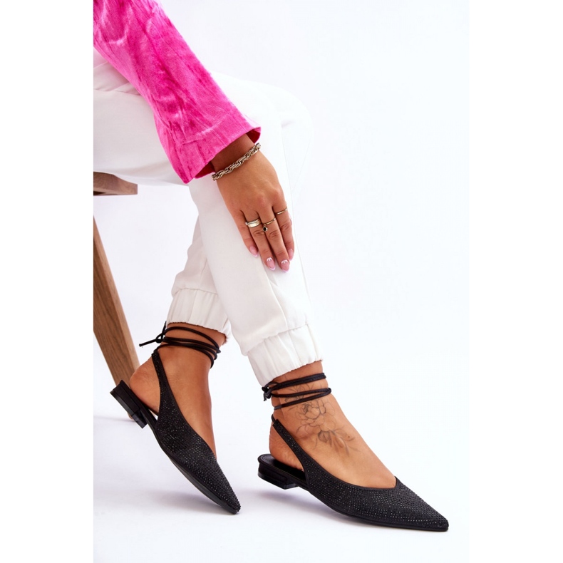 Dámské balerínky s otevřeným podpatkem Černé černá 1