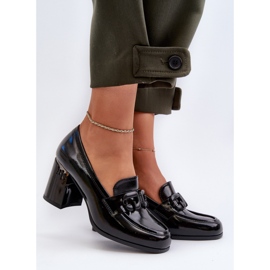 S.Barski Dámské boty na vysokém podpatku, černé lakované černá 1