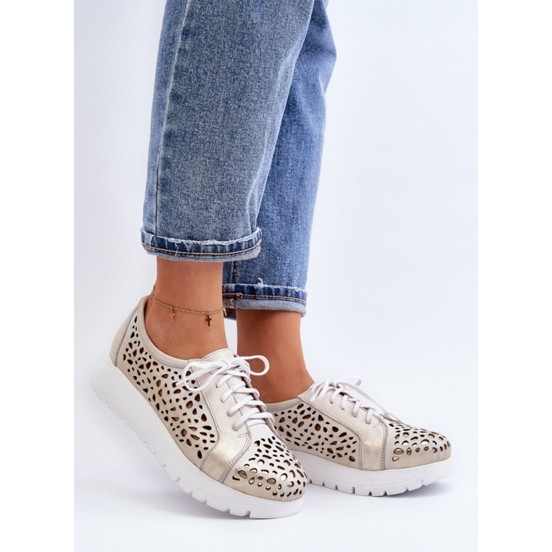 Dámské kožené boty Zazoo Gold zlatý 1