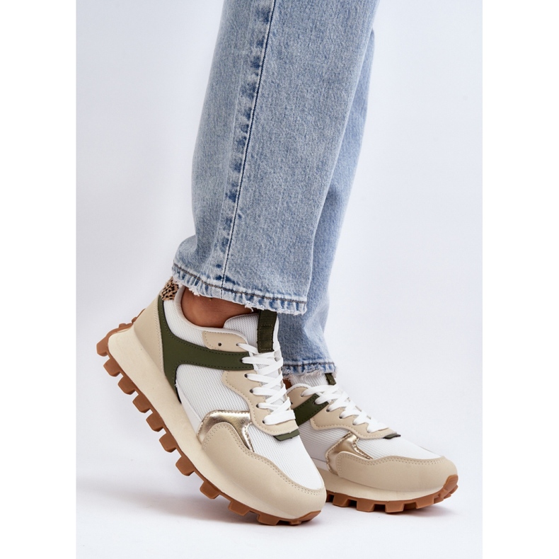 Dámská sportovní obuv na platformě Beige/Green béžový 1