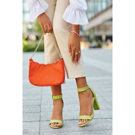 Zelené neonové dámské sandály na vysokém podpatku zelená 1