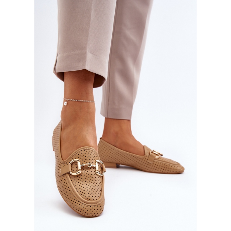 Velbloudí dámské ploché mokasíny hnědý 1