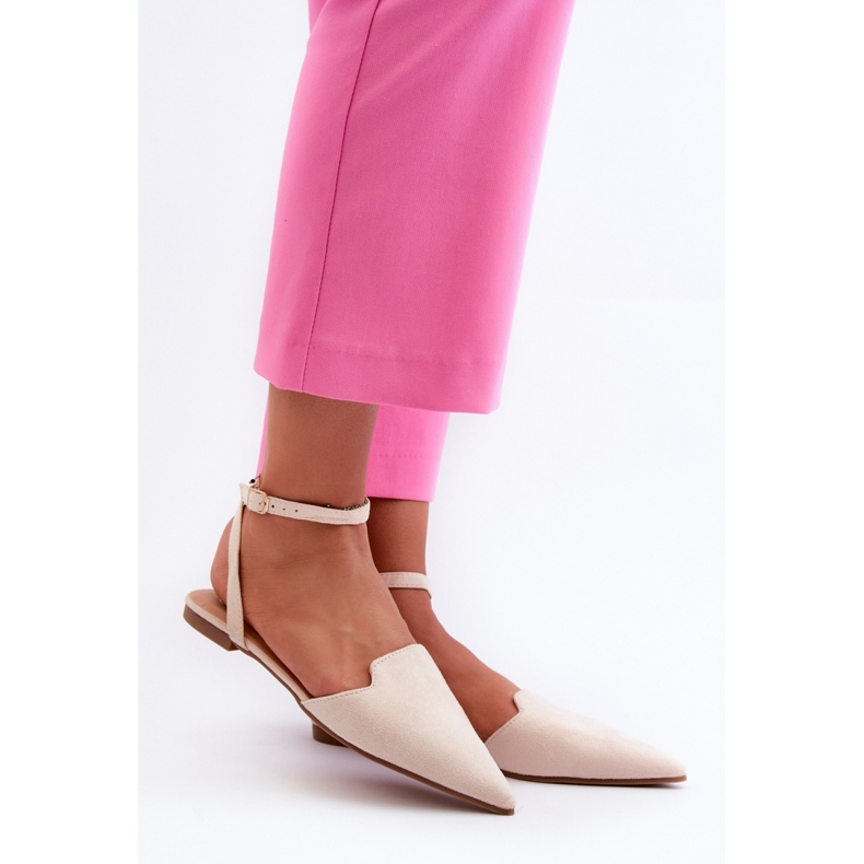 Dámské balerínky se světle béžovým páskem 1