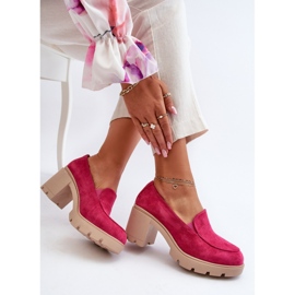 Dámské boty na vysokém podpatku a platformě Fuchsia růžový 1
