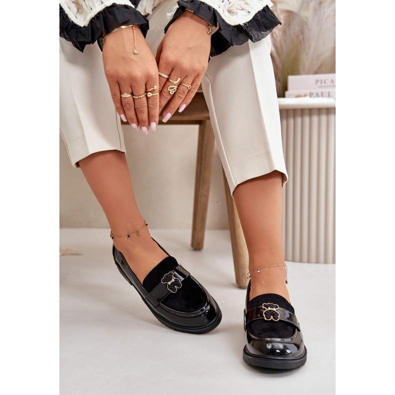 Dámské mokasíny se zdobením S.Barski Black Lacquer černý 1