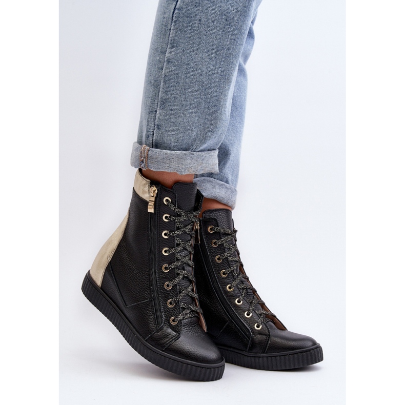 Dámské tenisky na klínku Zazoo Black černá 1