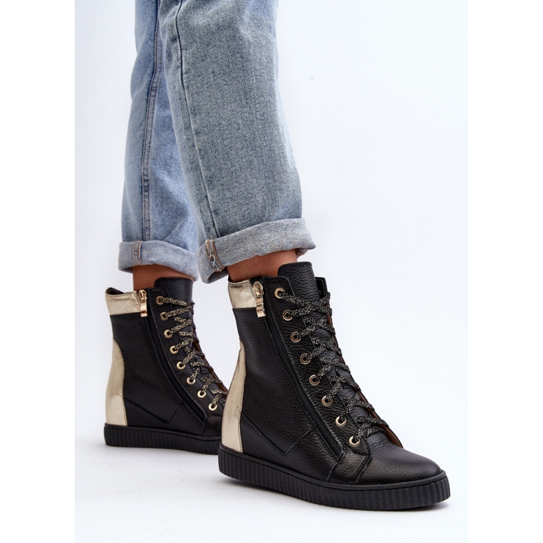 Dámské tenisky na klínku Zazoo Black černá 2