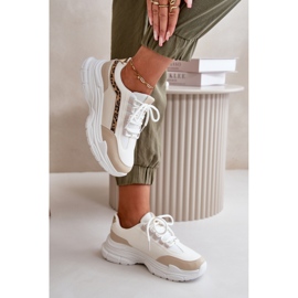 Sportovní boty béžové/leopardí s masivní podrážkou béžový 1