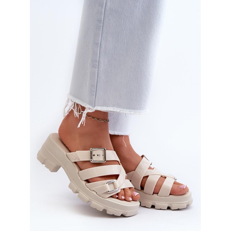 Dámské žabky na vysokém podpatku Zaxy Light Beige béžový 1