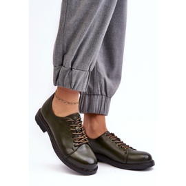 Zelené dámské šněrovací boty zelený 1